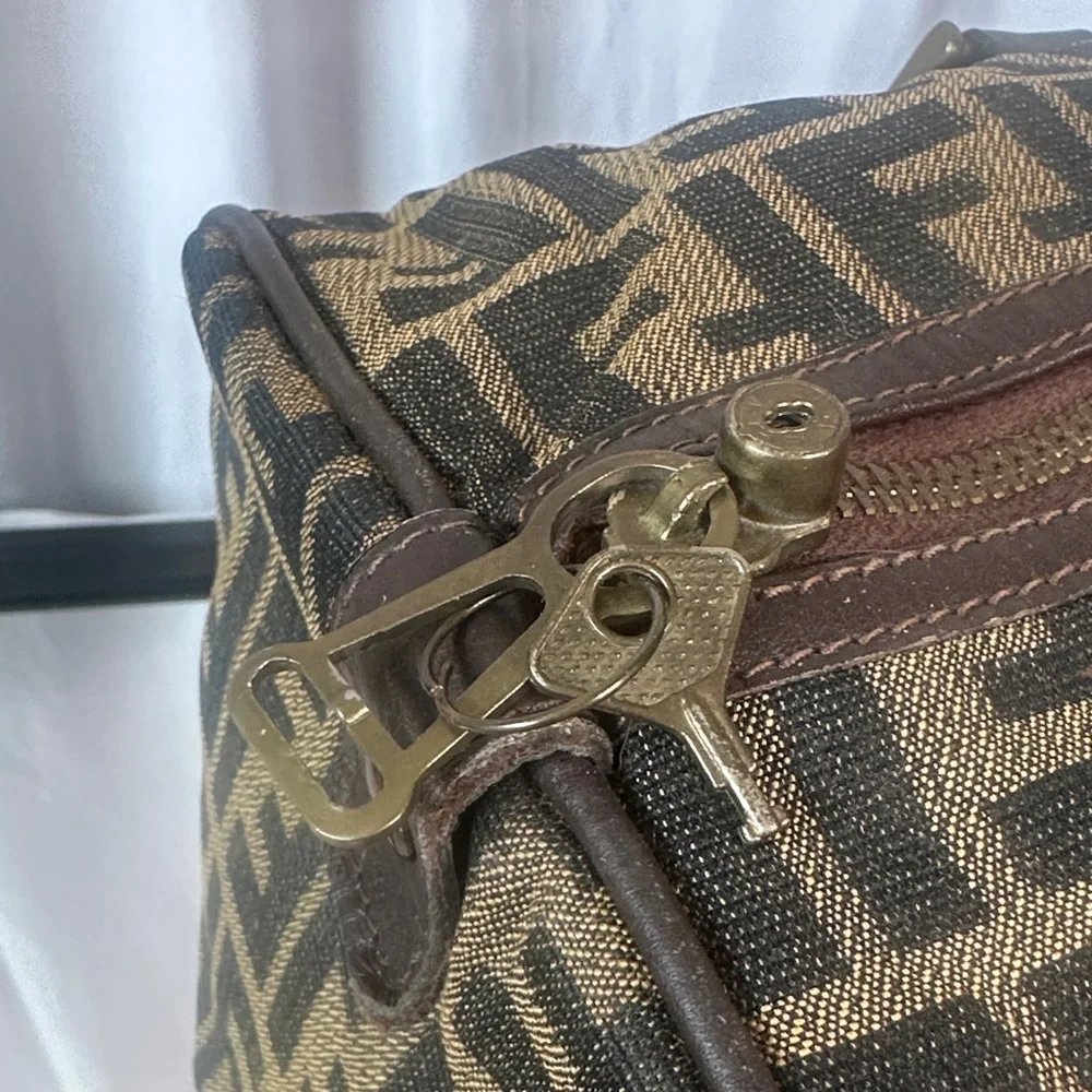Fendi Black and Brown Monogram Duffel Bag